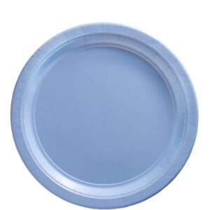 amscan pastel blue paper plates big party pack, 50 ct.