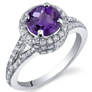 PEORA Majestic Sensation 1.25 Carats Amethyst Ring in Sterling Silver Size 9