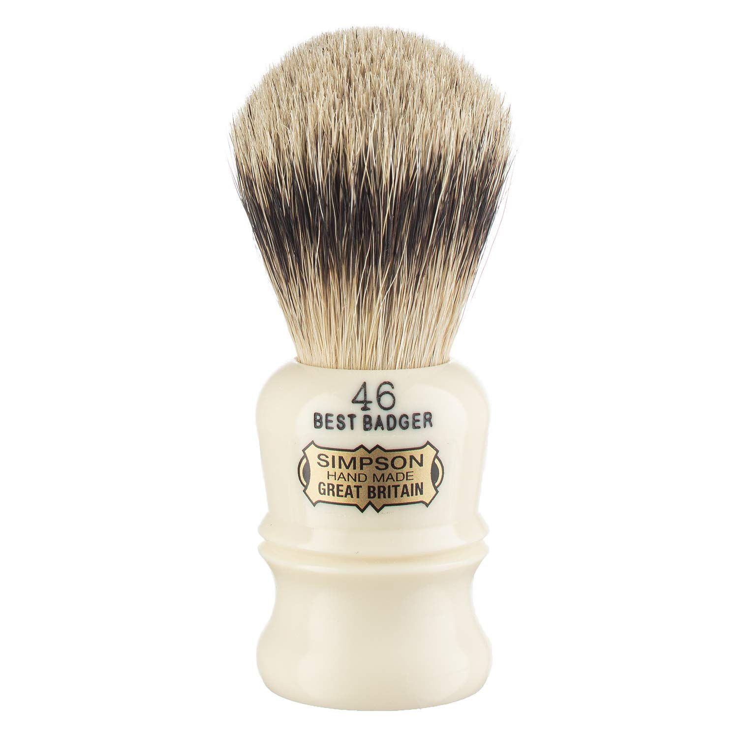 Berkeley 46 Badger Brush- Simpson Shaving Brushes - Faux Ivory Handle (Berkeley 46 Best)