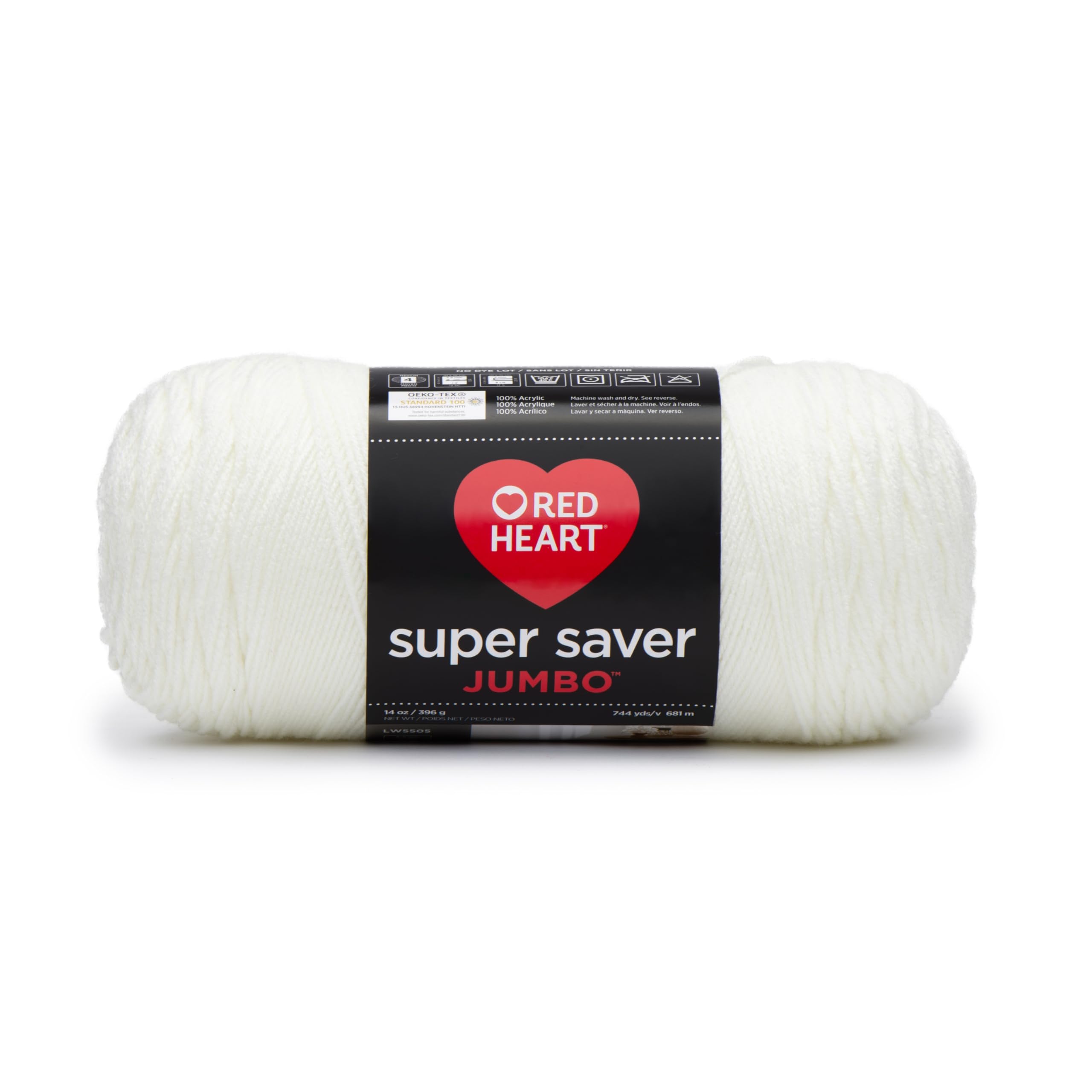 Red Heart Soft White Super Saver Jumbo Yarn, 1 Pack, 2232 Foot