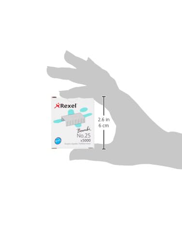 Rexel No.25 Small Staples, for Stapling up to 10 Sheets, Use with Mini Staplers, Box of 5000, 5025