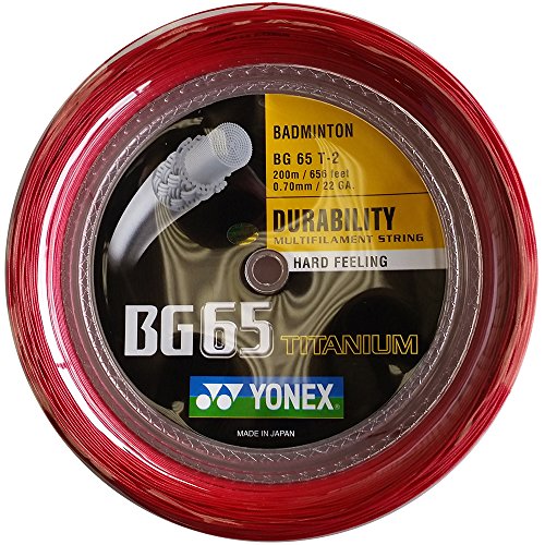 YONEX BG-65 Ti Red Badminton Coil (200 MTS) (BG65TI-2)