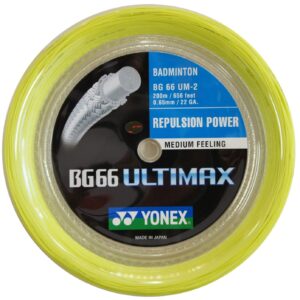 yonex bg66 ultimax badminton string - 200m reel, color- yellow