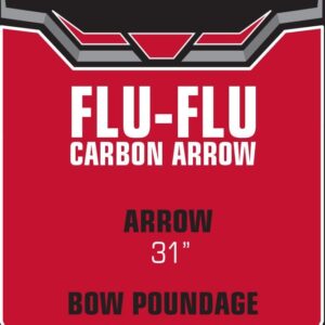 Carbon Express 50501 Flu Flu Fletched Carbon Arrows with Six 4" Full Feathers, Size 6075 (31-Inch Length), Single Pack