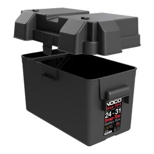 NOCO Snap-Top HM318BKS Battery Box, Group 24-31 12V Outdoor Waterproof Battery Box for Marine, Automotive, RV, Boat, Camper and Travel Trailer Batteries