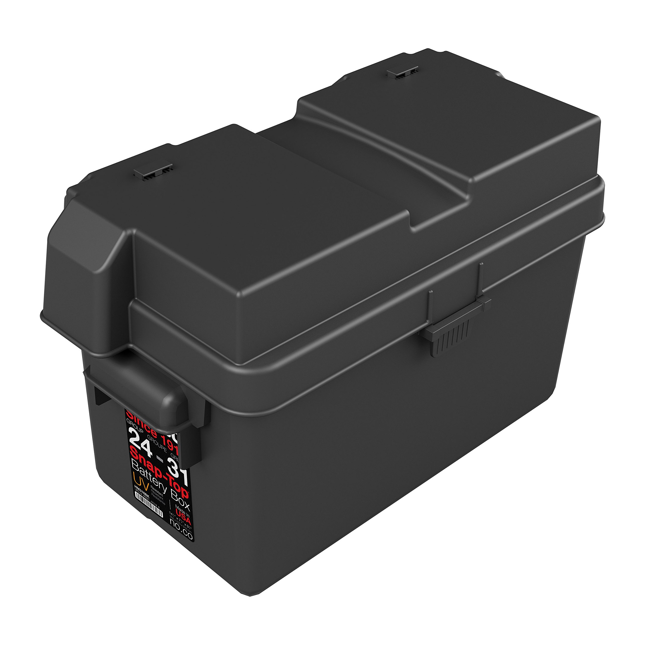 NOCO Snap-Top HM318BKS Battery Box, Group 24-31 12V Outdoor Waterproof Battery Box for Marine, Automotive, RV, Boat, Camper and Travel Trailer Batteries