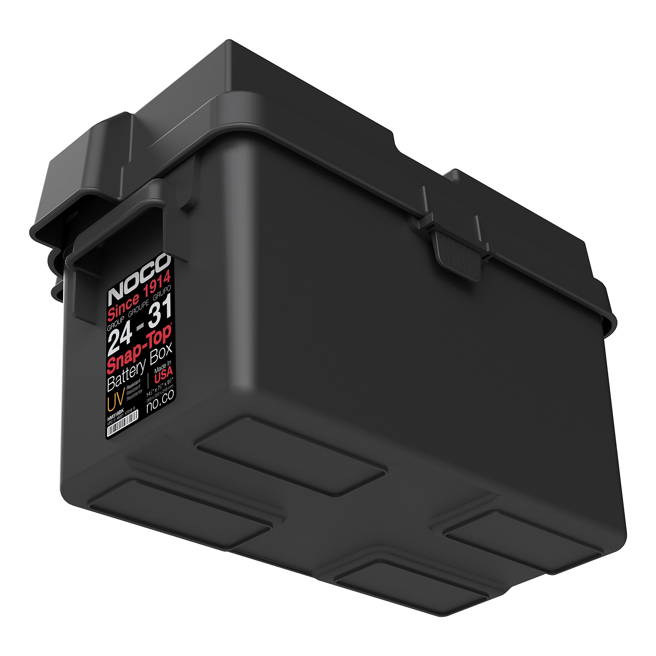 NOCO Snap-Top HM318BKS Battery Box, Group 24-31 12V Outdoor Waterproof Battery Box for Marine, Automotive, RV, Boat, Camper and Travel Trailer Batteries