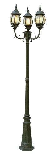 Bel Air Lighting TG4090 BK Traditional Three Pole Outdoor-Post-Lights, Black