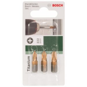 Bosch Accessories 2609255965 25mm Drill Bit PH1/ PH2/ PH3 Titanium Quality