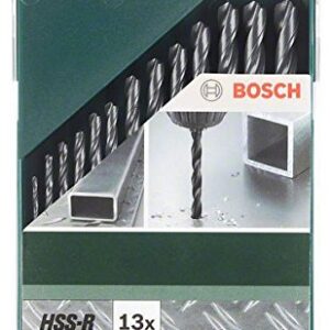 Bosch 2609255031 HSS-R Metal Drill Bit Set, 13 Pieces