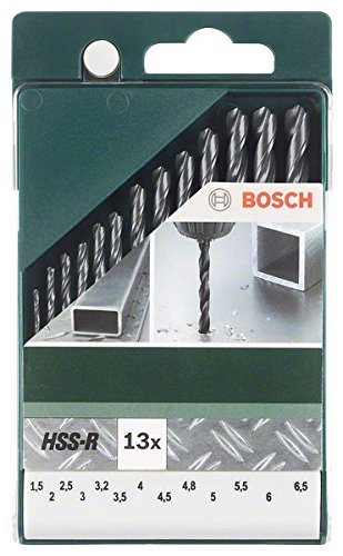 Bosch 2609255031 HSS-R Metal Drill Bit Set, 13 Pieces