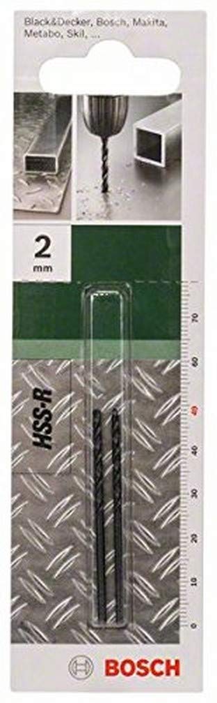 Bosch 2609255002 Metal Drill Bits HSS-R with Diameter 2.0mm