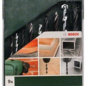 Bosch 2609255483 HSS-R Metal/Wood/Stone Drill Bit Set (9 Pieces)