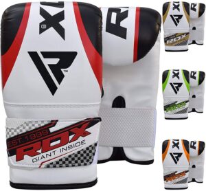 rdx authentic gel bag mitts boxing gloves grappling punch mma ufc-color black, red