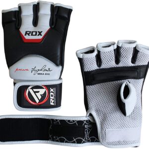 RDX MMA Gloves Sparring Martial Arts Grappling Cowhide Leather Training UFC Cage Fighting Combat Gel Mitts Punching Bag Gel Mitts