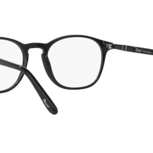 Persol PO3007V Square Prescription Eyewear Frames, Black/Demo Lens, 50 mm