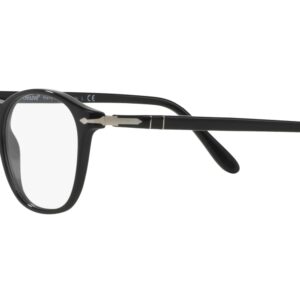 Persol PO3007V Square Prescription Eyewear Frames, Black/Demo Lens, 50 mm