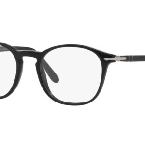 Persol PO3007V Square Prescription Eyewear Frames, Black/Demo Lens, 50 mm