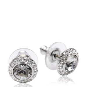 SWAROVSKI Una Angelic Stud Pierced Earrings, Rhodium Finish, Clear Crystal