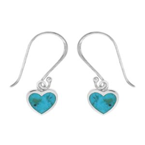 Boma Jewelry Sterling Silver Turquoise Heart Earrings