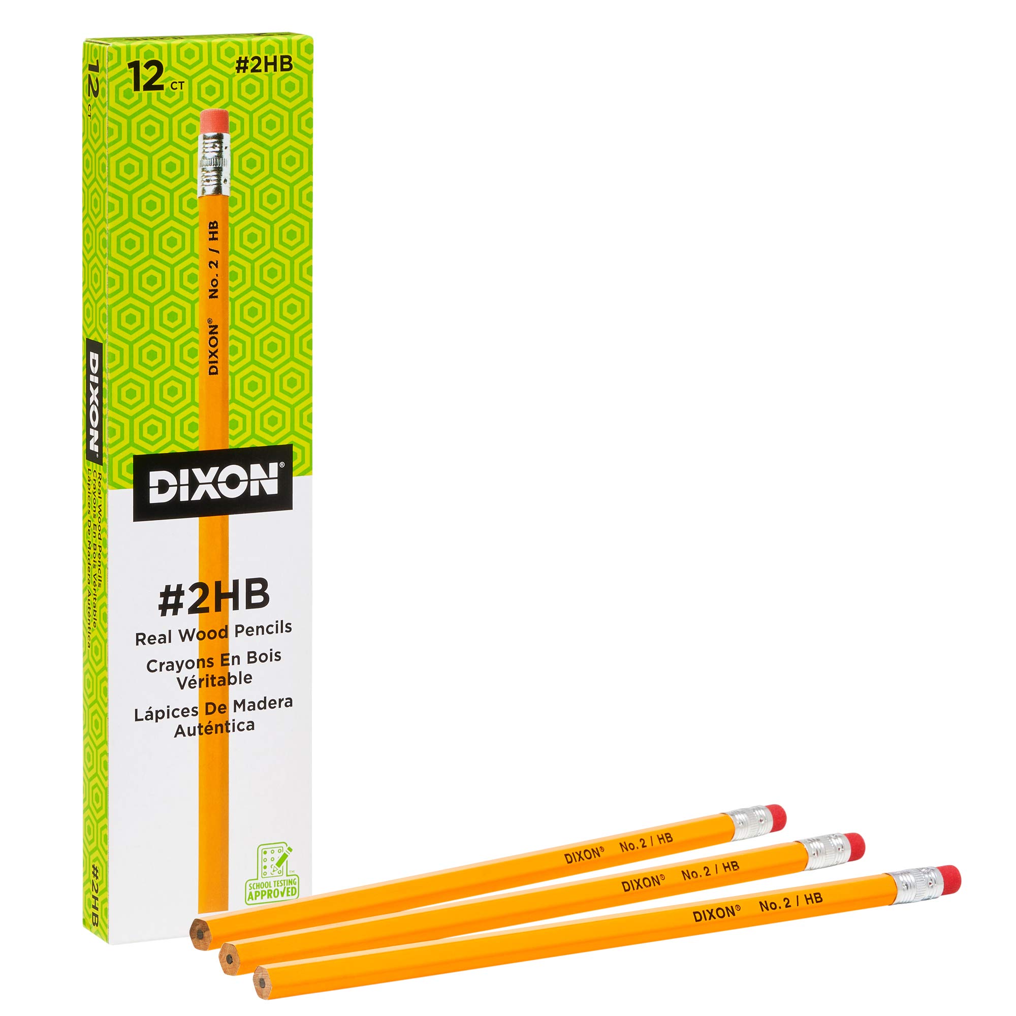 Dixon No. 2 Yellow Pencils, Wood-Cased, Black Core, #2 HB Soft, 12-Count (14402)