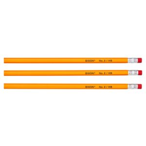 Dixon No. 2 Yellow Pencils, Wood-Cased, Black Core, #2 HB Soft, 12-Count (14402)