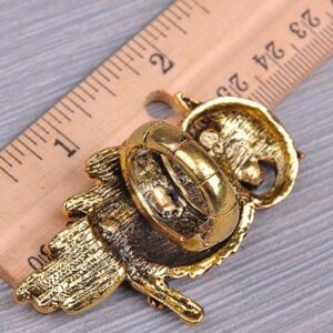 Alilang Womens Stretchy Antique Golden Tone Multicolored Rhinestones Rainbow Owl Bird Ring