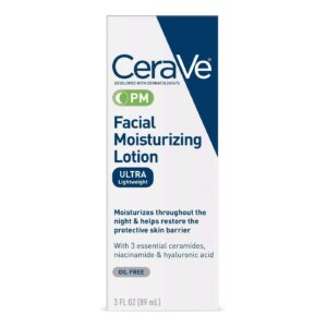 cerave facial moisturizing lotion pm ultra lightweight 3 oz (packs of 6)