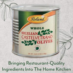 Roland Foods Whole Castelvetrano Olives, Specialty Imported Food, 3 Lb 4.9 Oz Can