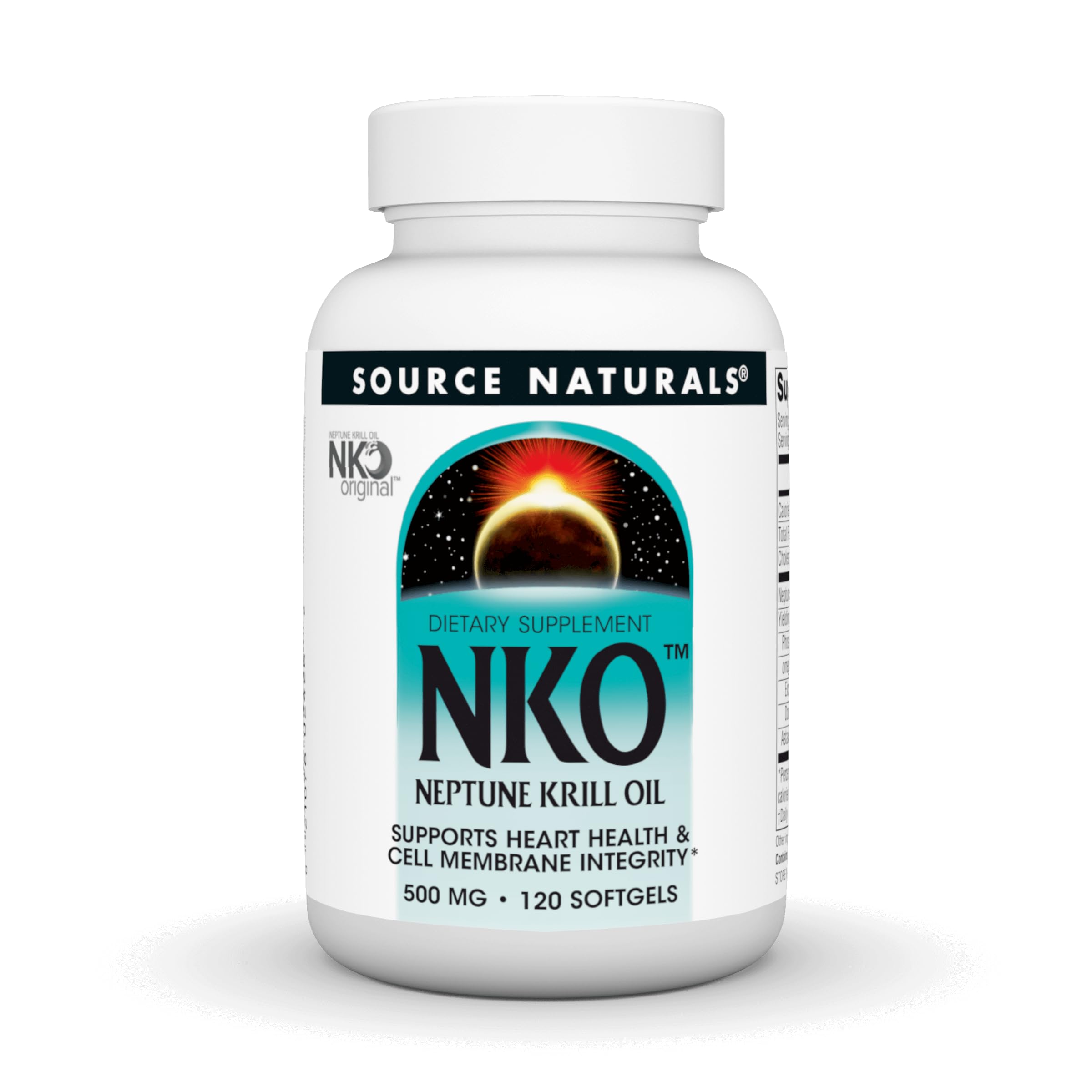 Source Naturals NKO Neptune Krill Oi, Supports Heart Health and Cell Membrane Integrity*, 500mg - 120 Softgels