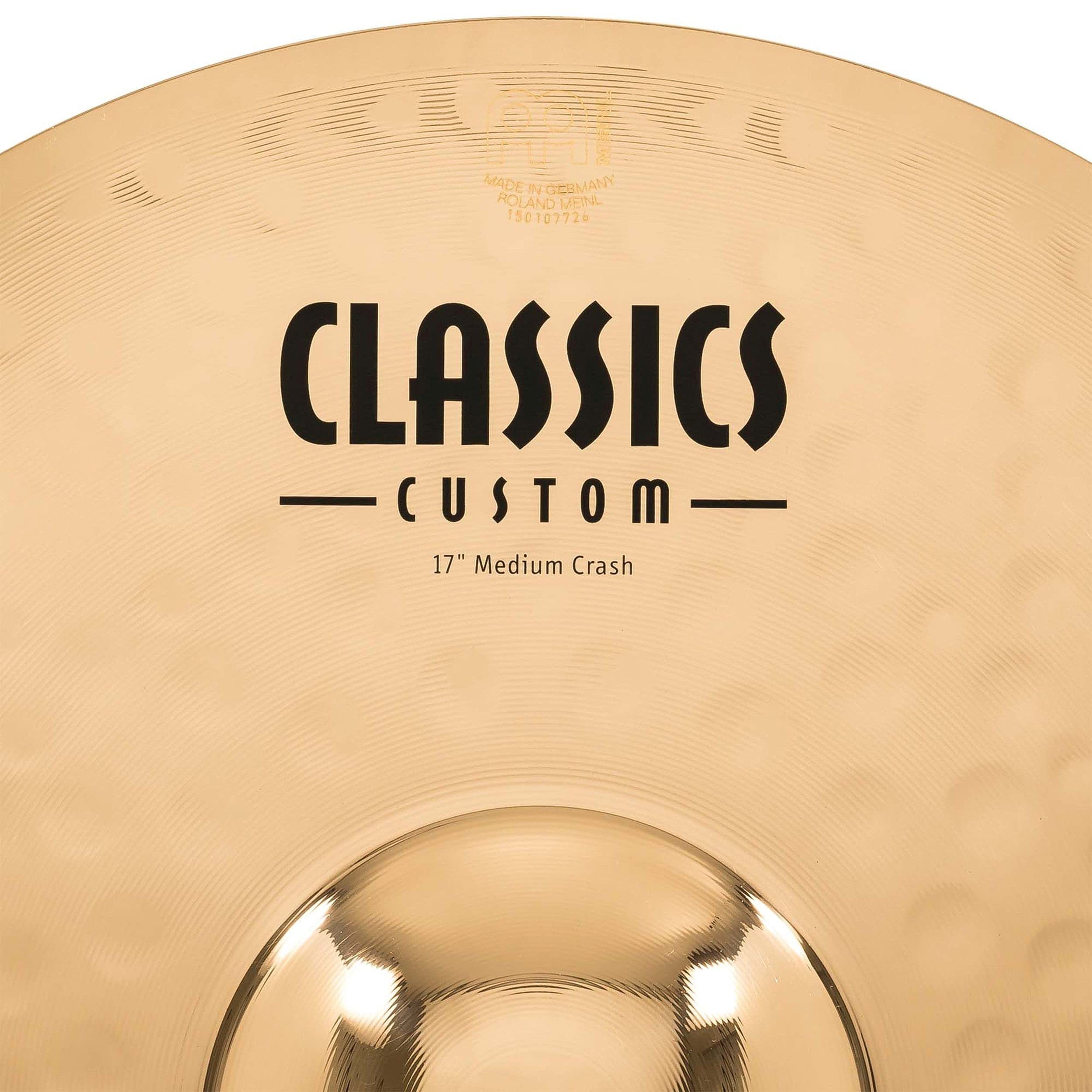 Meinl 17" Medium Crash Cymbal - Classics Custom Brilliant - Made in Germany, 2-YEAR WARRANTY (CC17MC-B)