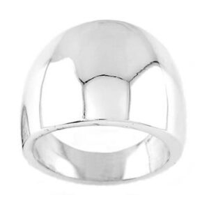 sterling silver solid large modern band dome shape ring (10)