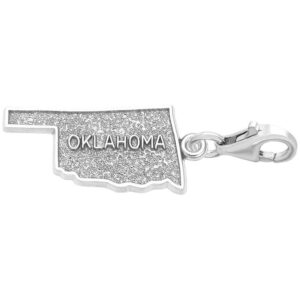 rembrandt charms oklahoma charm with lobster clasp, sterling silver