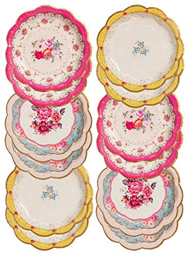 Talking Tables Truly Scrumptious Disposable Plates, 12 count, 6.5 inches for Tea Party or Birthday