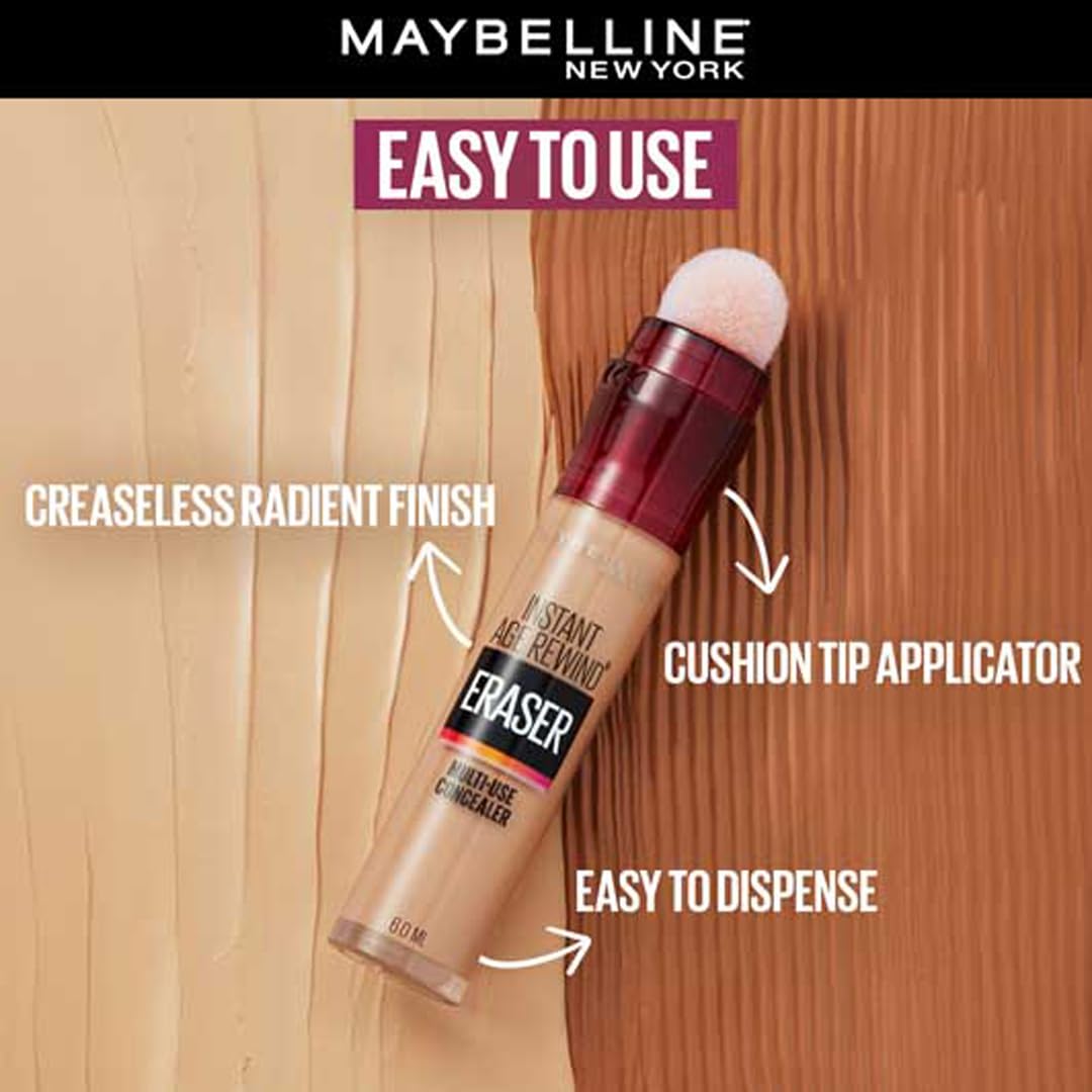 Maybelline Instant Age Rewind Eraser Dark Circles Treatment Multi-Use Concealer, 130, 1 Count (Packaging May Vary)