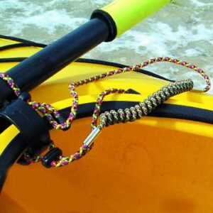 Yakclips Multi-Colored Coiled Paddle Leash for Men and Women, Kayaking Accessory