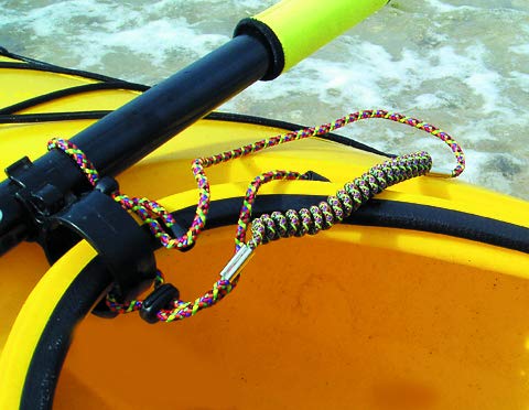 Yakclips Multi-Colored Coiled Paddle Leash for Men and Women, Kayaking Accessory