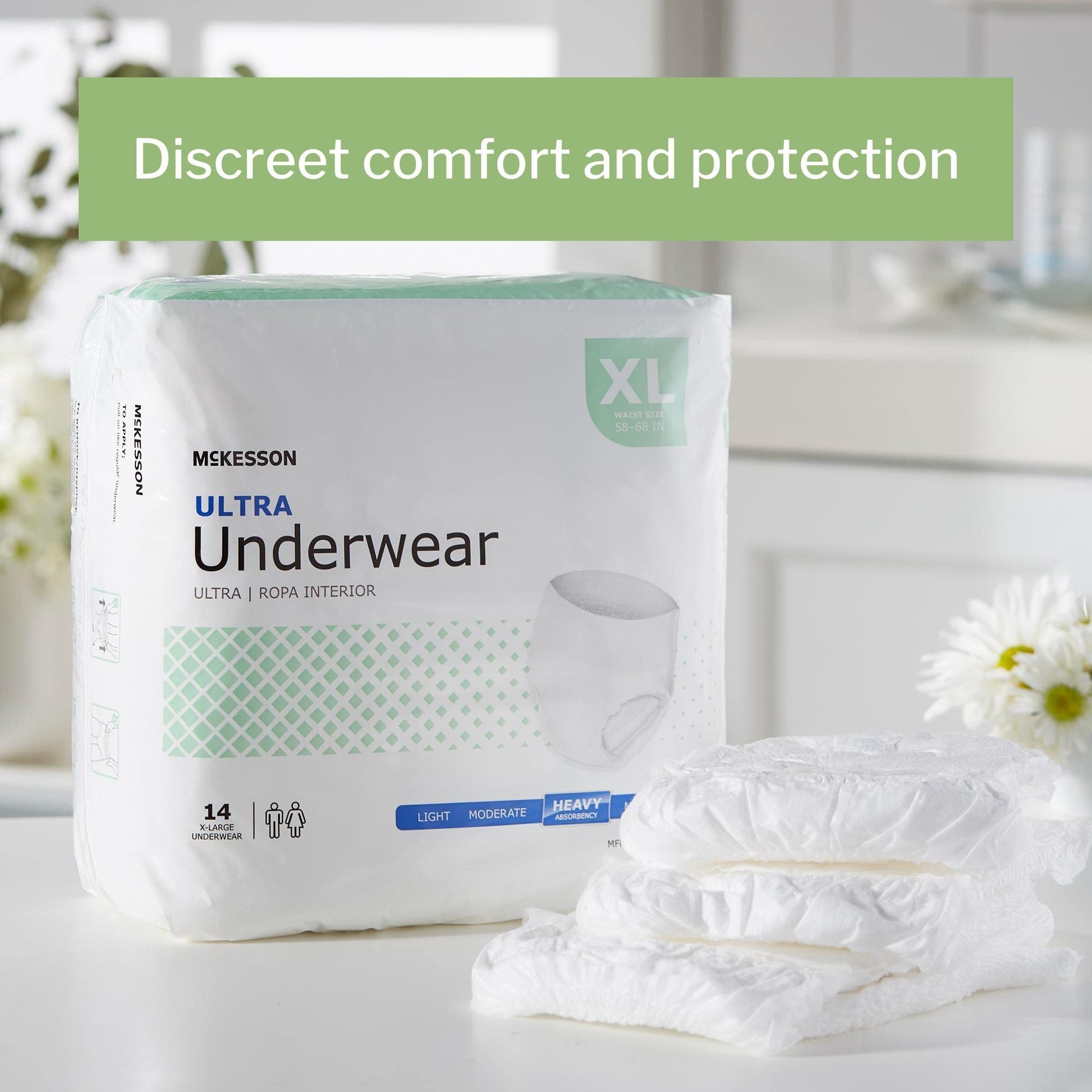 McKesson Ultra Underwear, Incontinence, Heavy Absorbency, XL, 56 Count