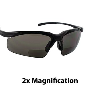 Global Vision Two Pairs of Apex 2.0 Bifocal Safety Glasses, One Pair with Clear Lenses and One with Smoked