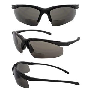 Global Vision Two Pairs of Apex 2.0 Bifocal Safety Glasses, One Pair with Clear Lenses and One with Smoked