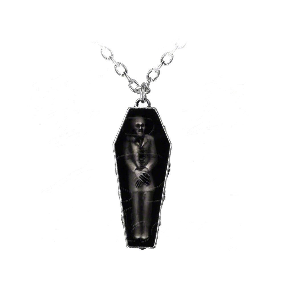 Nosferatu's Rest Coffin Pendant Necklace