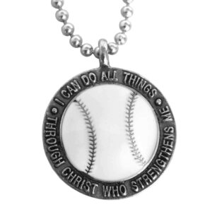 FORGIVEN JEWELRY Baseball Necklace I Can Do All Things Through Christ