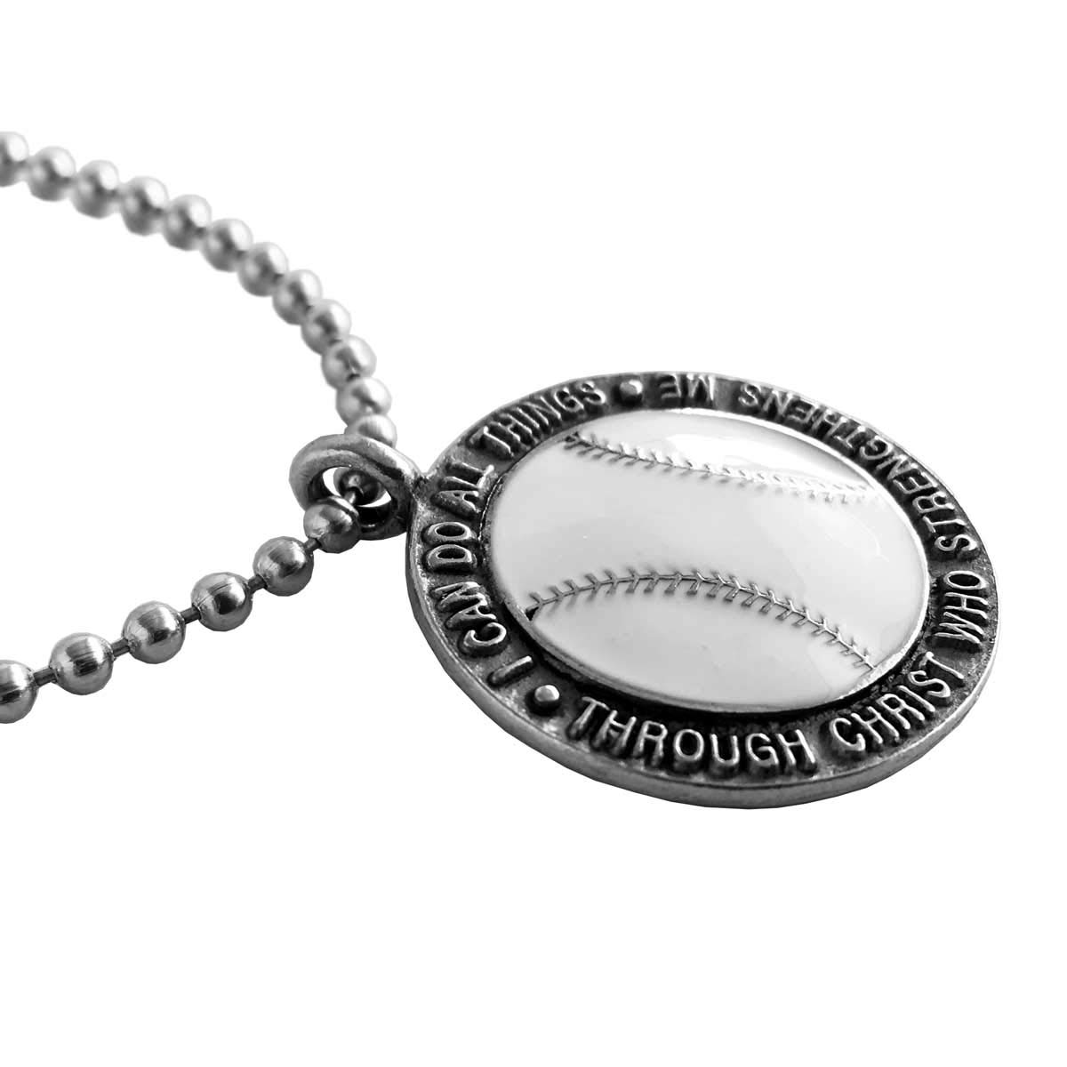 FORGIVEN JEWELRY Baseball Necklace I Can Do All Things Through Christ