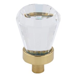 richelieu hardware bp27613011 3/4-inch (19 mm) crystal and brass traditional cabinet and drawer knob for kitchen, bathroom, and furniture