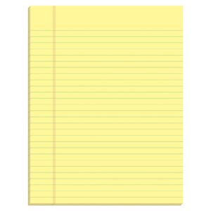 TOPS The Legal Pad Plus Writing Pads, Glue-Top, 8-1/2" x 11", Legal Rule, Canary Paper, 50 Sheets, 12 Pack (71522)