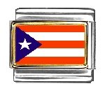 Clearly Charming Puerto Rico Flag Italian Charm Bracelet Link