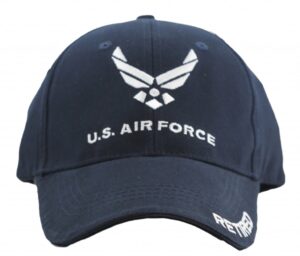 eagle crest us air force retired cap for men and women united states air force military hat, blue, one size