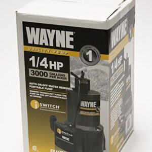 Wayne EEAUP250 1/4 HP Reinforced Thermoplastic Submersible Multi-Use Pump, 1, Black