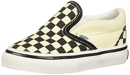 Vans Unisex CLASSIC SLIP-ON Sneakers, Black/White Checkerboard/White, 5 M US Toddler