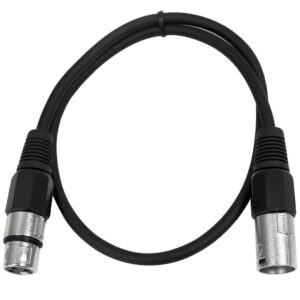 seismic audio - saxlx-2 - 2' black xlr male to xlr female patch cable - balanced - 2 foot patch cord